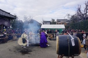 Fire-walking festival in Gangoji, Nara.