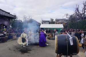 Fire-walking festival in Gangoji, Nara.