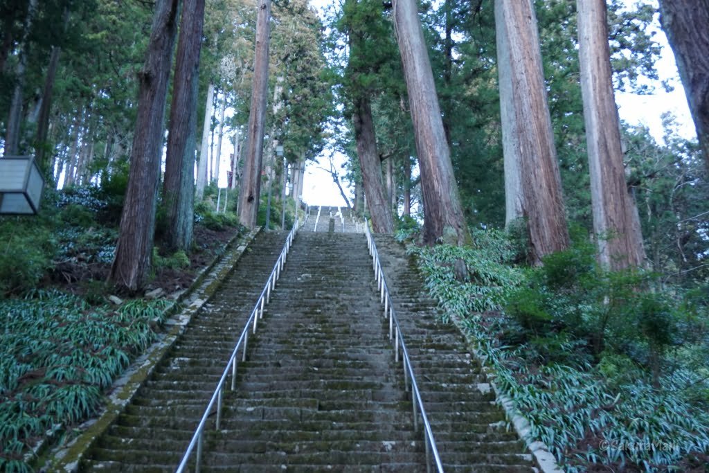 Stairs leading to Minobusan Kuon-ji temple